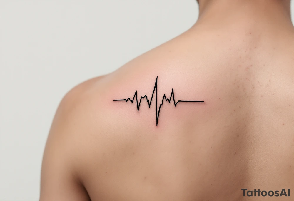A minimalist black EKG waveform with subtle gold accents at the peaks, reflecting strength and stability. tattoo idea