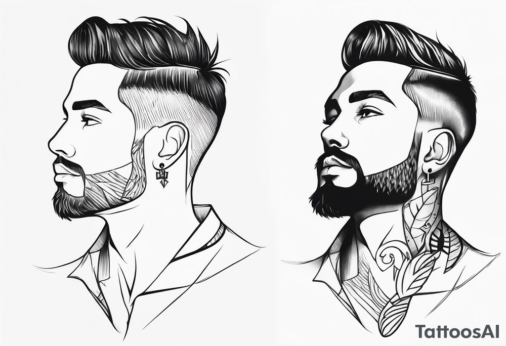 Male tattoo on the neck tattoo idea