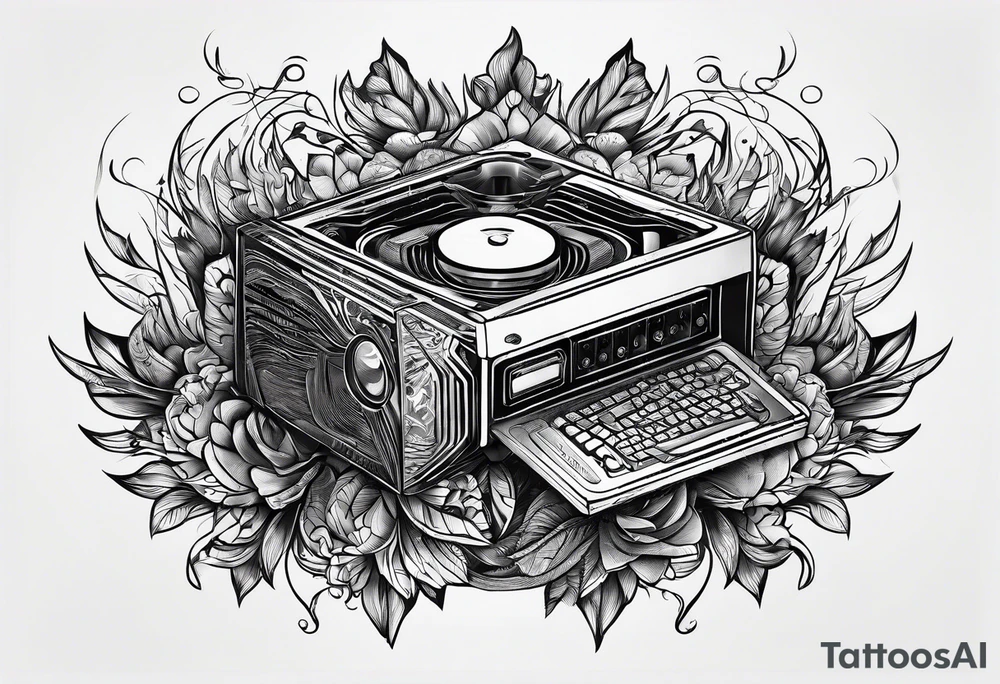 computer processor in fire tattoo idea