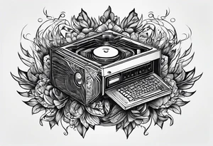 computer processor in fire tattoo idea