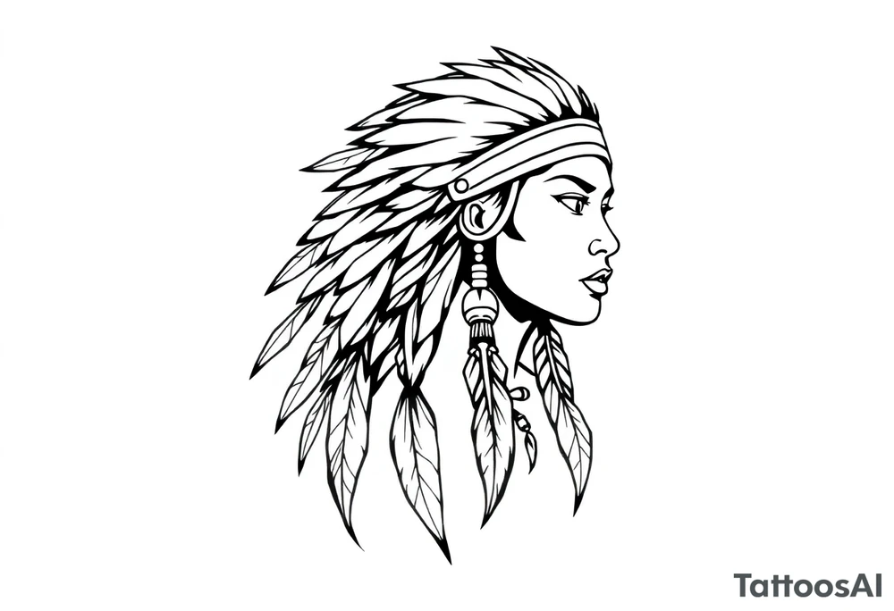 Native American female tattoo idea