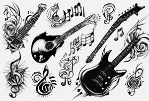 lots of music tattoo idea