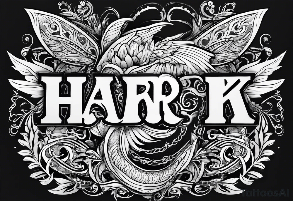 A tattoo with the word "HARK" tattoo idea