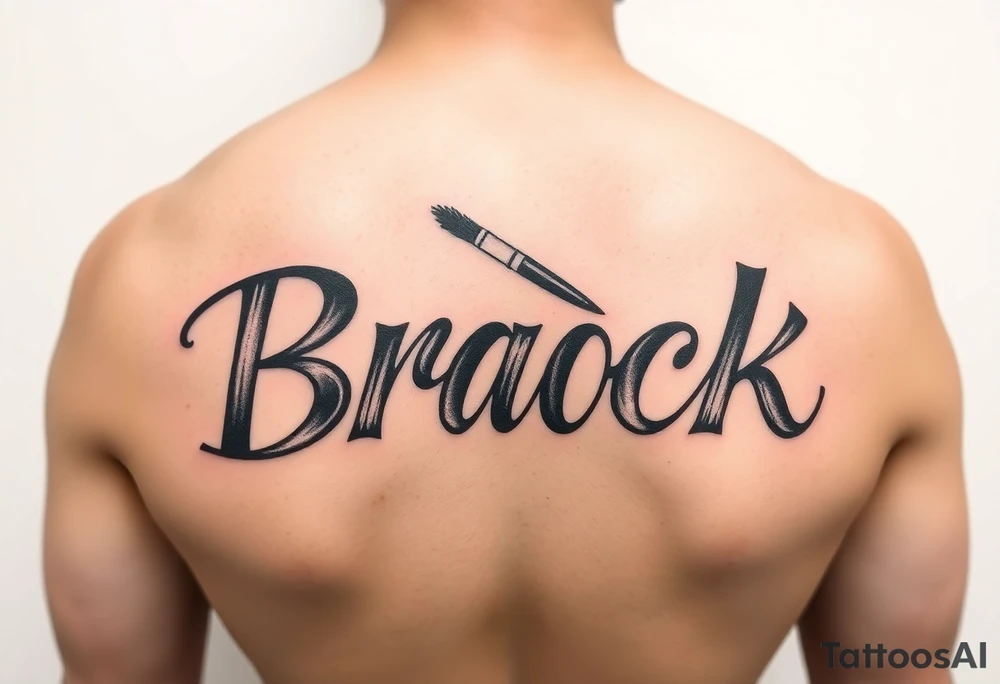 The name, Brock with makeup brush tattoo idea