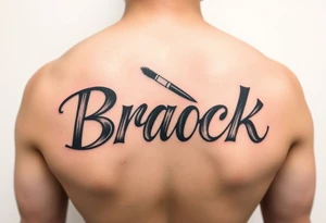 The name, Brock with makeup brush tattoo idea