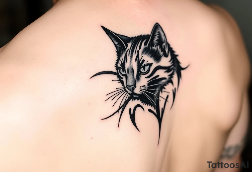 black cat tattoo idea