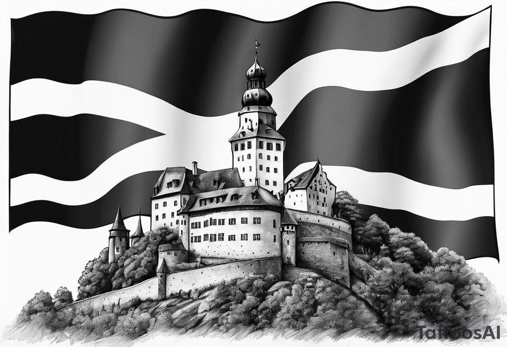 deutschlandfahne in farbe heimatliebe burg tattoo idea