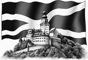 deutschlandfahne in farbe heimatliebe burg tattoo idea