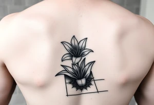 bathroom floor with lily coming up out of tile floor tattoo idea
