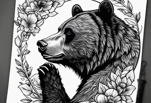 Grizzly bear line tattoo idea