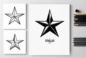 black and white dallas cowboy star tattoo idea