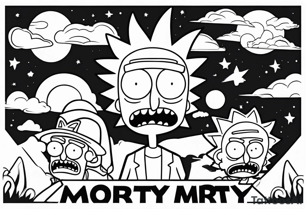 rick and morty tattoo idea