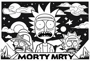 rick and morty tattoo idea