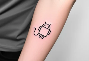 Andorinha carregando o simbolo de uma maça, android carregando um simbolo de kotlin linguagem de programação tattoo idea