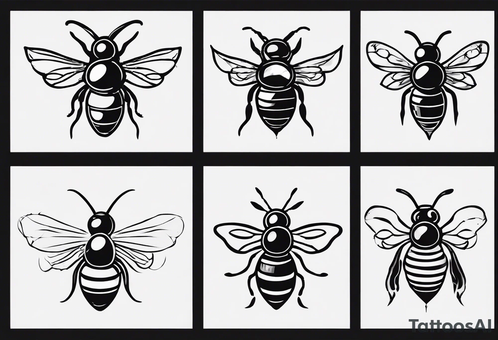 Biene, comic, klein, seitenansicht , mit gesicht tattoo idea Biene, comic, klein, seitenansicht , mit gesicht tattoo idea