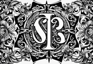 Coool image of initials “DgbIII” tattoo idea