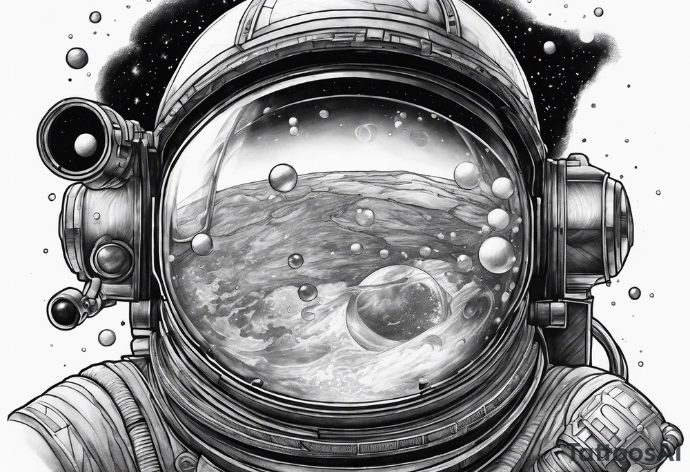 Bubbles outer space telescope tattoo idea