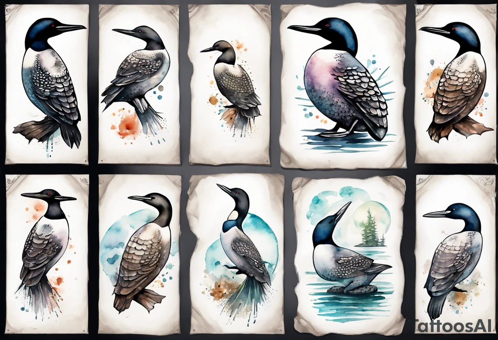 a wise ancient loon tattoo idea