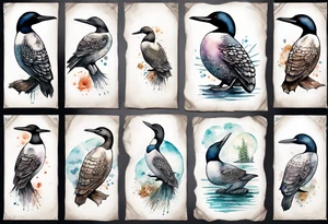 a wise ancient loon tattoo idea