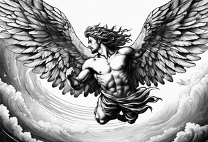 icarus  falling into a rainbow tattoo idea