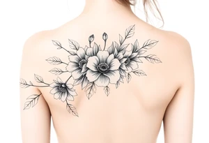 Western floral forearm half sleeve tattoo idea