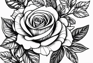 Metallic vines and rose tessellation tattoo idea