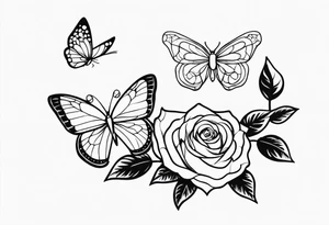 Butterflies and roses tattoo idea