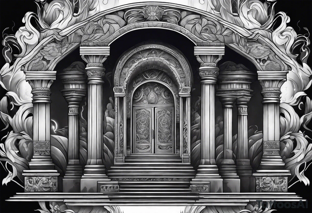 Tomb with smoke tattoo idea