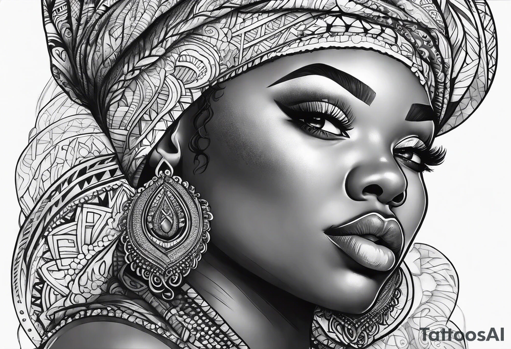 Thick black girl tattoo idea