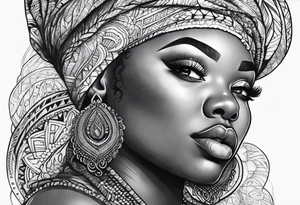 Thick black girl tattoo idea