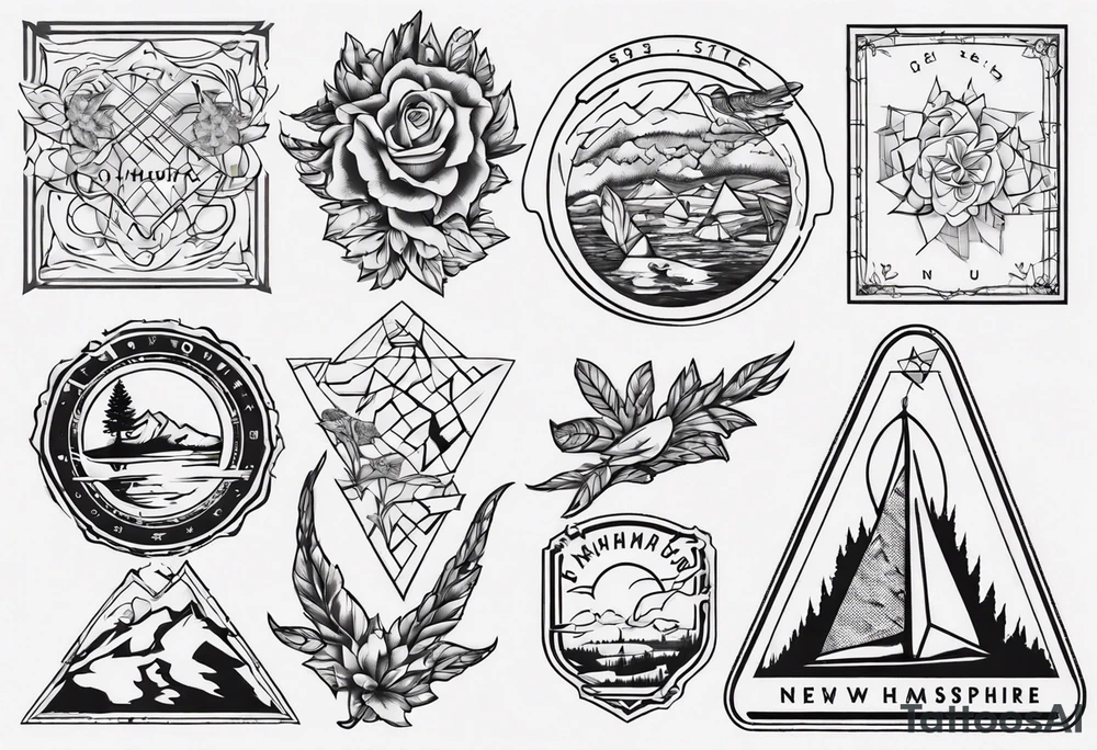 state of New Hampshire outline tattoo idea