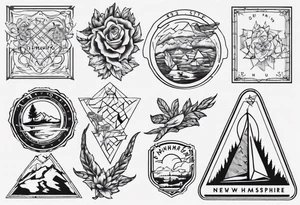 state of New Hampshire outline tattoo idea
