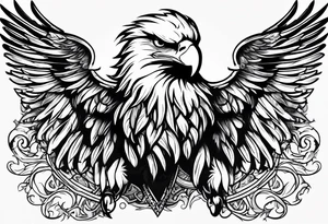 tattoo featuring an eagle, aggressive, possibly incorporate Irish imagery tattoo idea