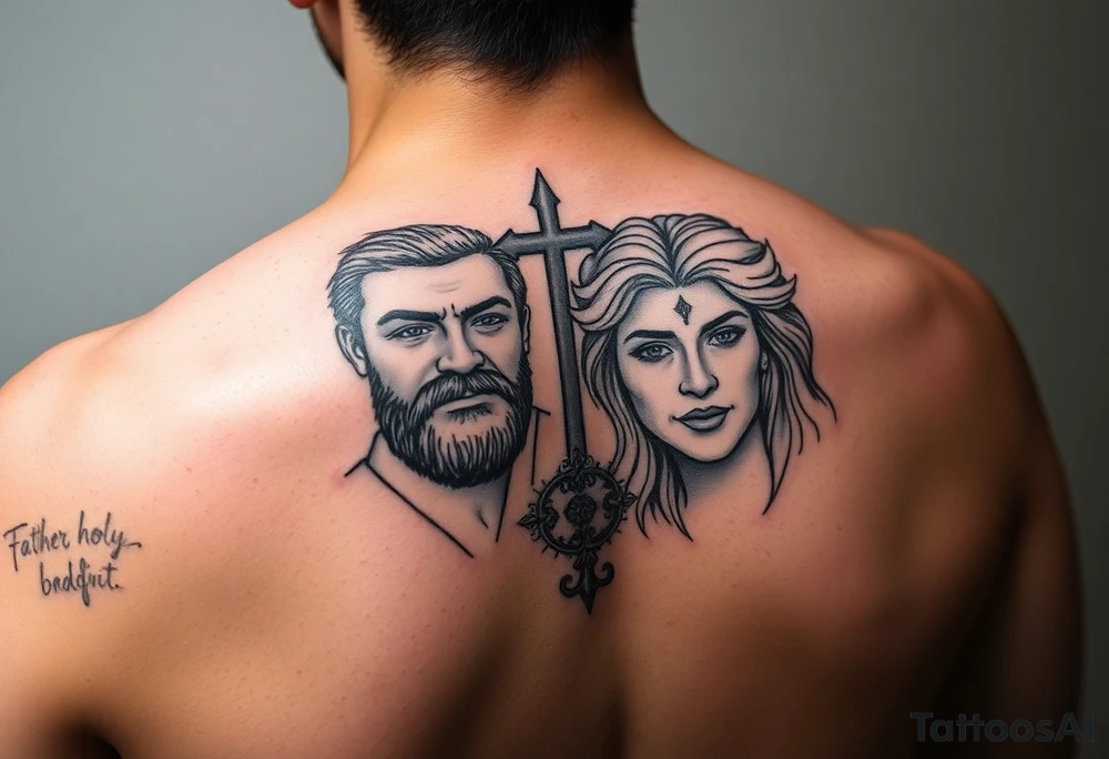 Father son and the holy spirit tattoo, no images of faces tattoo idea