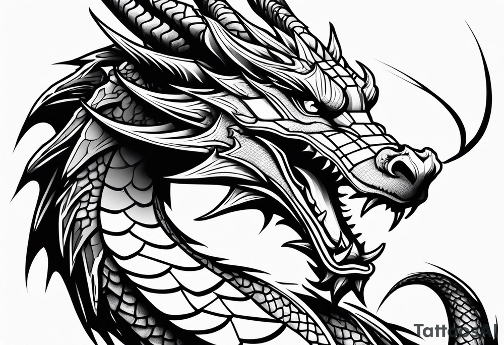 Dragon vertical tattoo idea