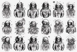 An astronaut with tattoos tattoo idea