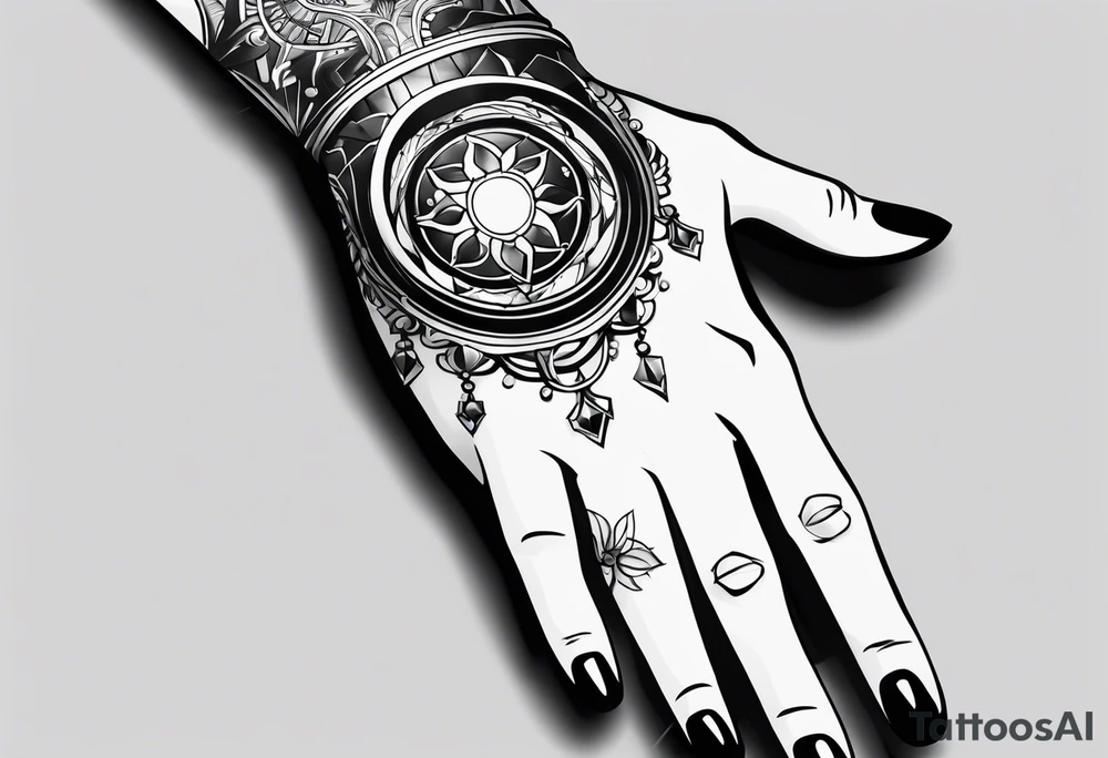 from dishonored game 
bracelet hand tattoo idea