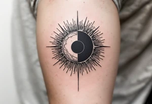 A sun and a black hole combined together as one. tattoo idea