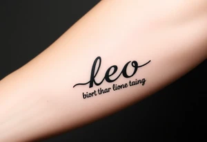 Fancy style "leo" for lion the king birth
 sign tattoo idea
