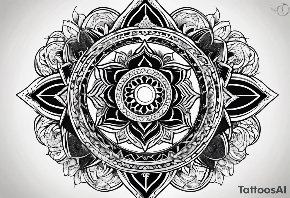 Heart chakra with black hole inside tattoo idea