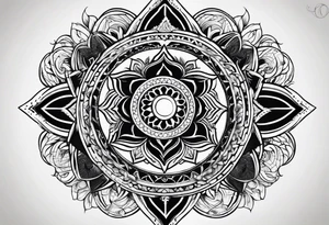 Heart chakra with black hole inside tattoo idea
