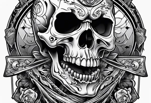 skeleton of a hockey player tattoo idea