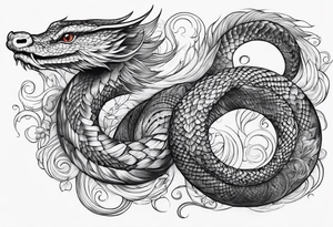 flowing serpent tail tattoo idea
