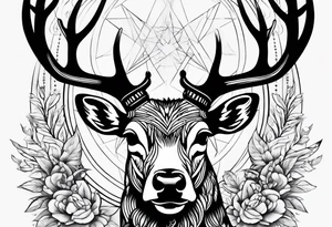 Deer and a crow tattoo idea