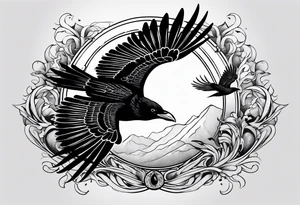 flying crows tattoo idea
