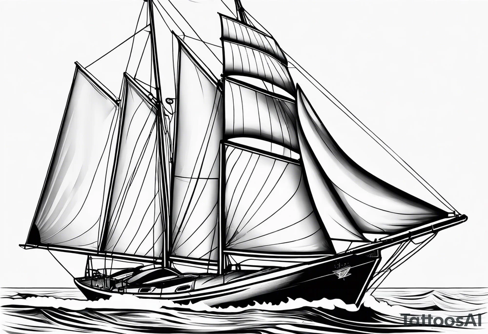 bow of a sailboat. tattoo idea