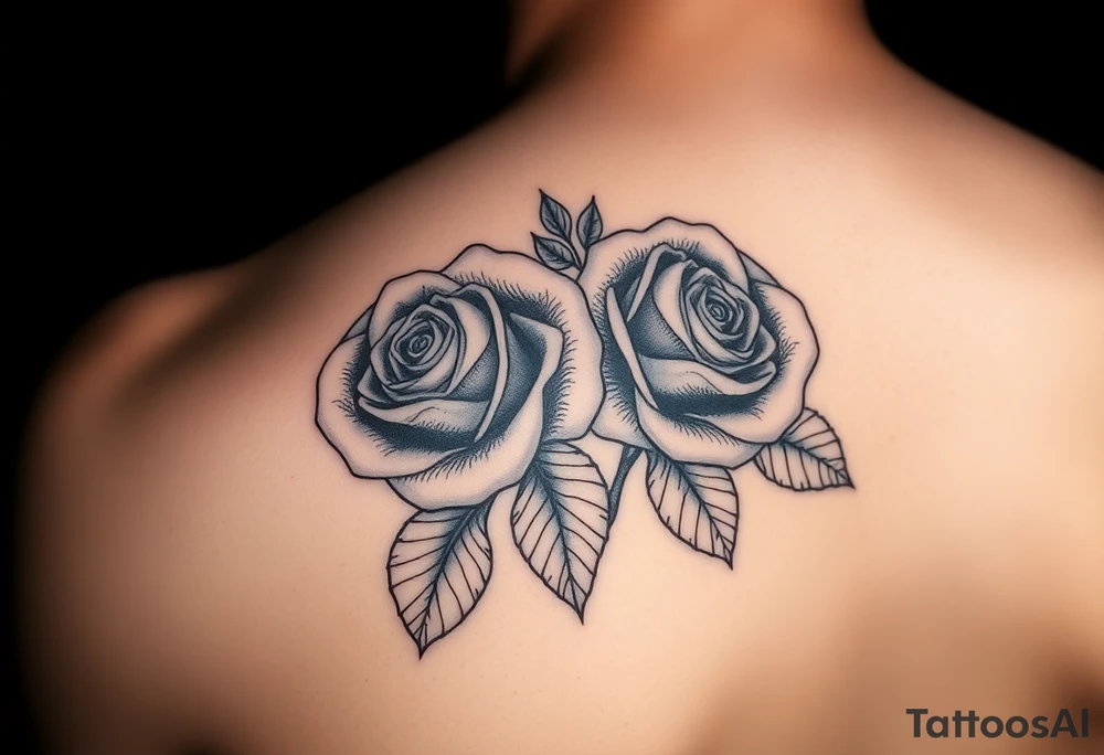 2 blue roses, candle lights , water tattoo idea