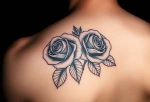 2 blue roses, candle lights , water tattoo idea