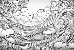 clouds swirl vignette tattoo idea