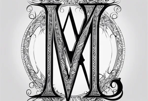 the letters A W R tattoo idea
